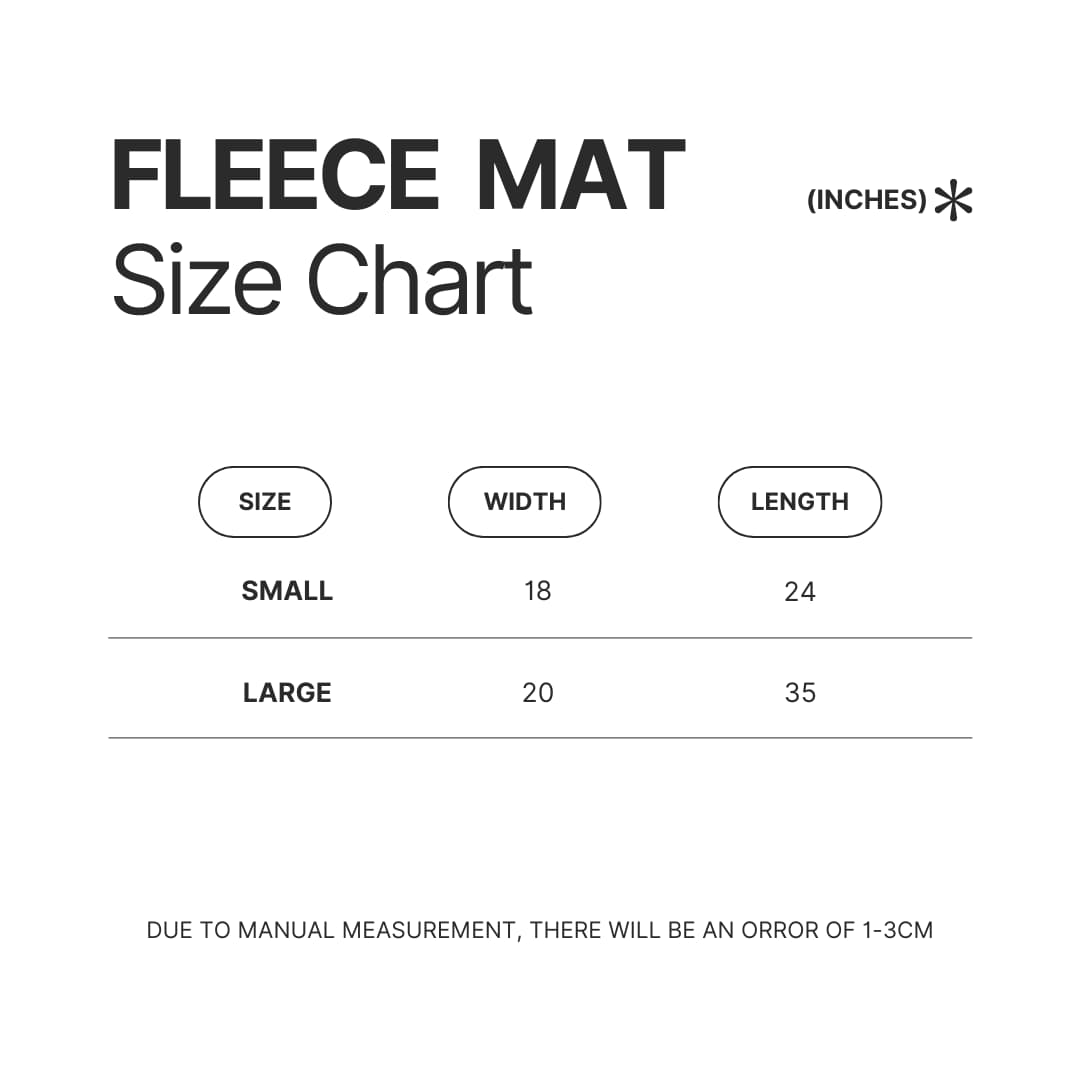 Fleece Mat Size Chart - Kaguya-sama Shop