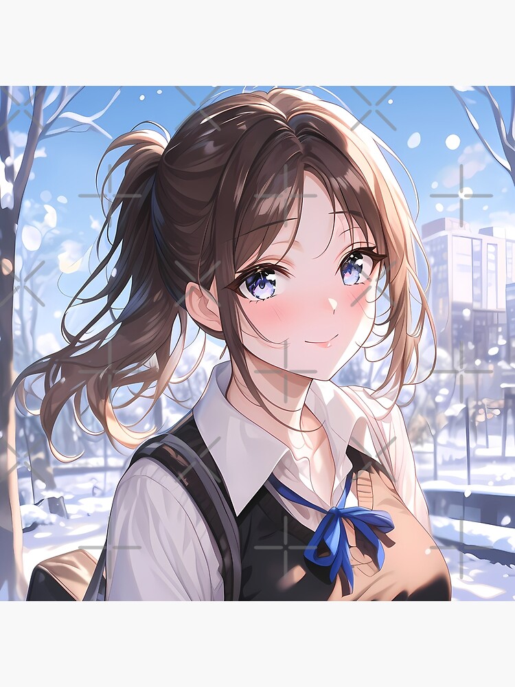 Miko Iino Kaguya Sama Love Is War Winter Snowfall City Street Blue Ribbon Tapestry - Image 2