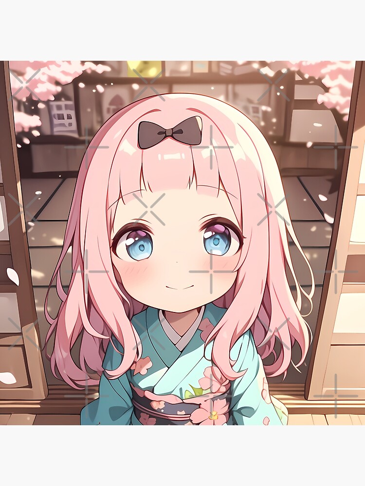 Chika Fujiwara Kaguya Sama Pastel Kimono Under Cherry Blossoms Tapestry - Image 2