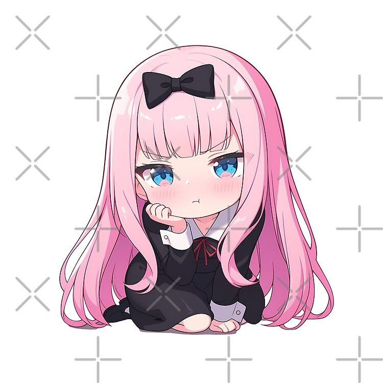 Chibi Kawaii Angry Chika Fujiwara Kaguya Sama Love Is War Anime Pink Hair Mood Tote Bag - Image 2
