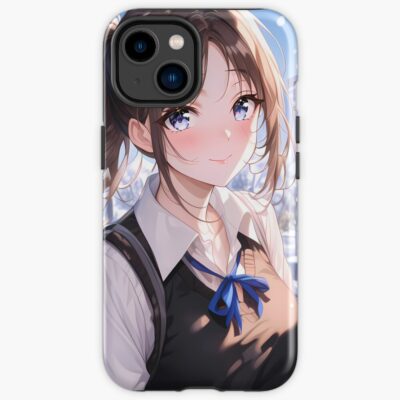 Miko Iino Kaguya Sama Love Is War Winter Snowfall City Street Blue Ribbon Iphone Case