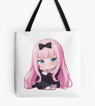 Chibi Kawaii Angry Chika Fujiwara Kaguya Sama Love Is War Anime Pink Hair Mood Tote Bag