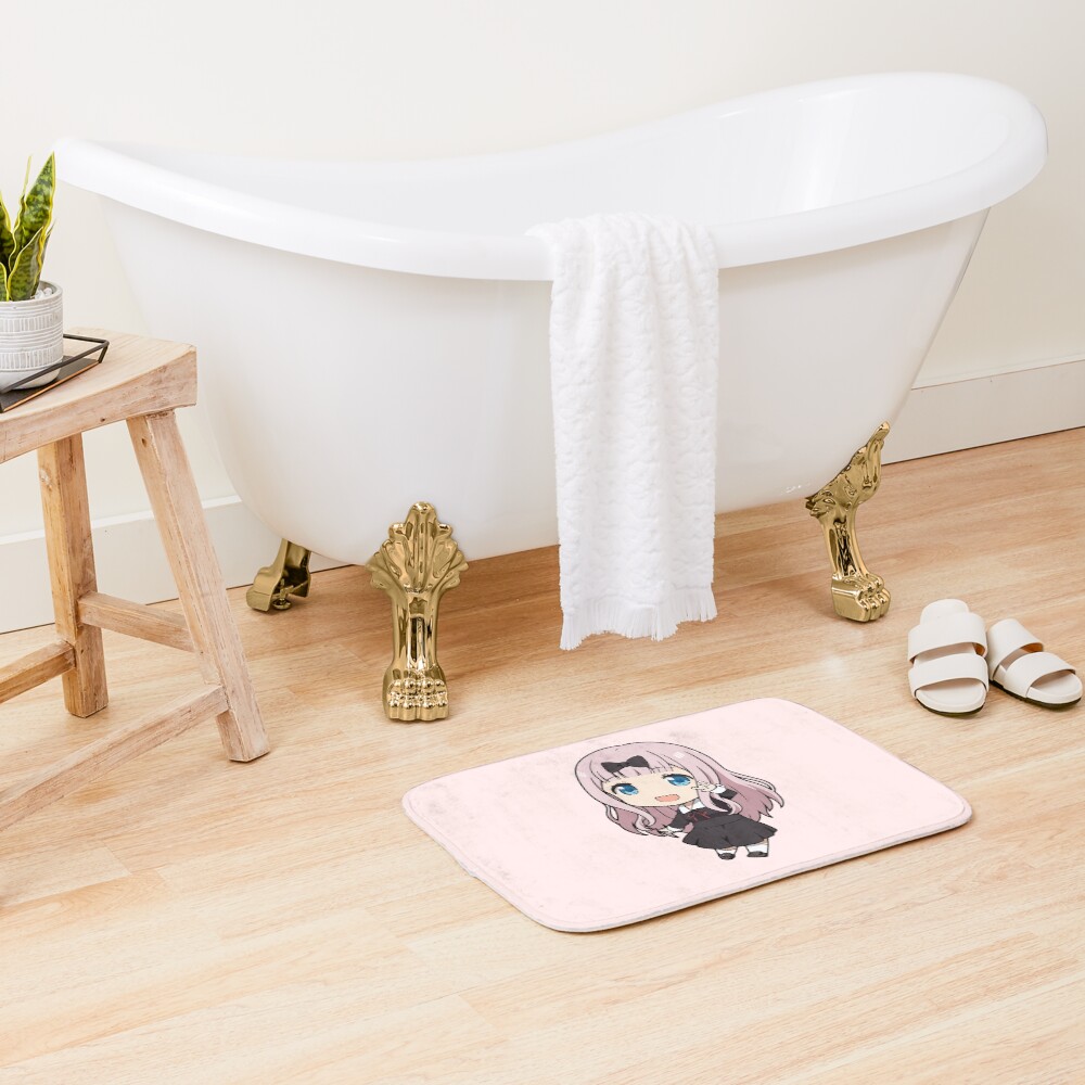 Kaguya Sama Chika Pink Background Bath Mat - Image 2