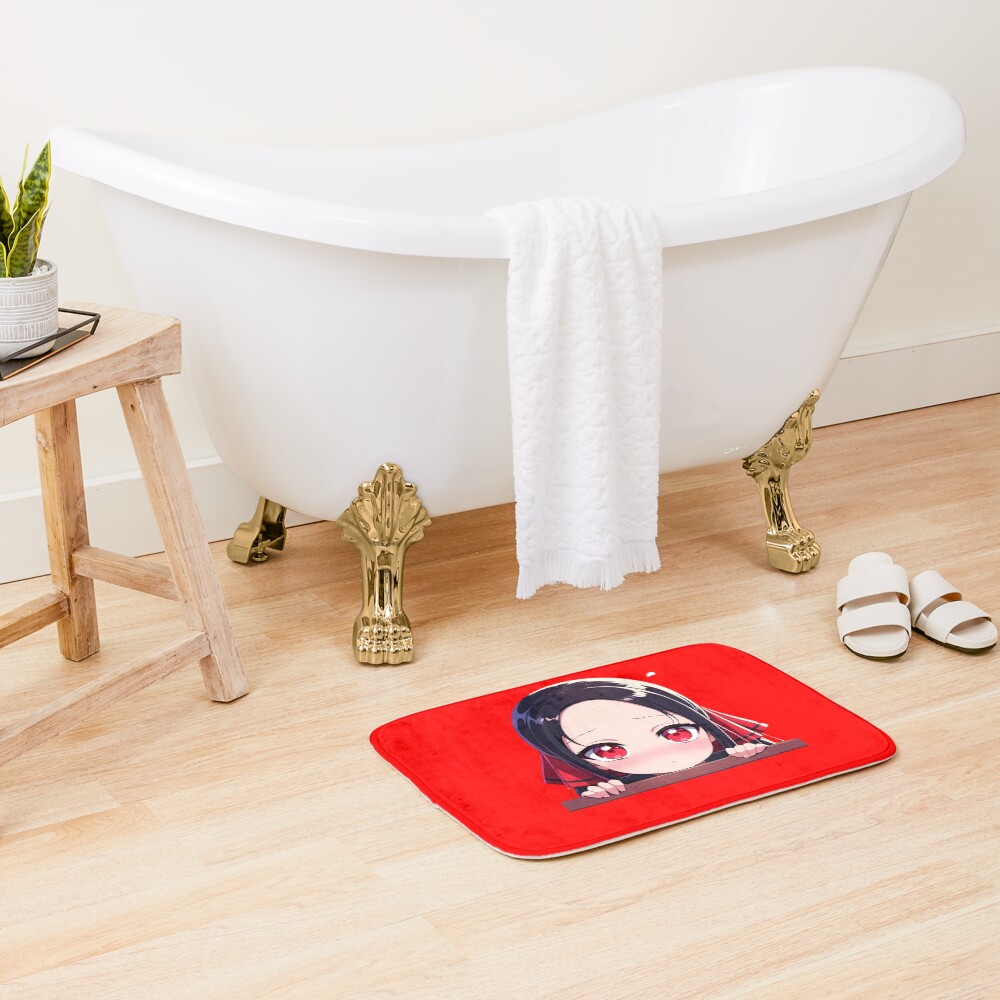 Kaguya Shinomiya Kaguya Sama Love Is War Chibi Christmas Peeker Cute Anime Girl Bath Mat - Image 2