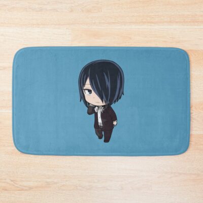Kaguya Sama Ishigami Yu Blue Background Bath Mat