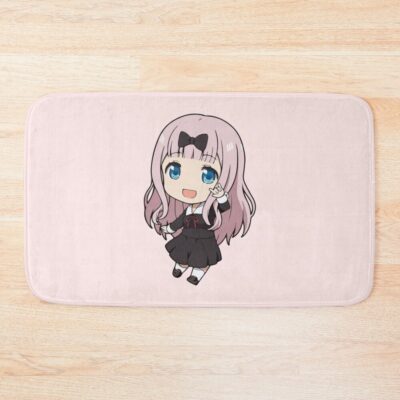 Kaguya Sama Chika Pink Background Bath Mat