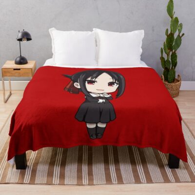 Kaguya Sama Shinomiya Red Background Throw Blanket