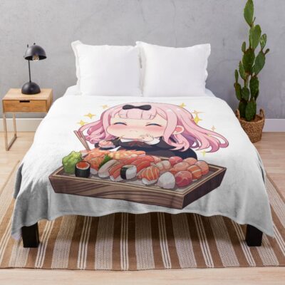 Chika Fujiwara Kaguya Sama Love Is War Chibi Sushi Snack Throw Blanket