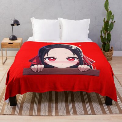 Kaguya Shinomiya Kaguya Sama Love Is War Chibi Christmas Peeker Cute Anime Girl Throw Blanket