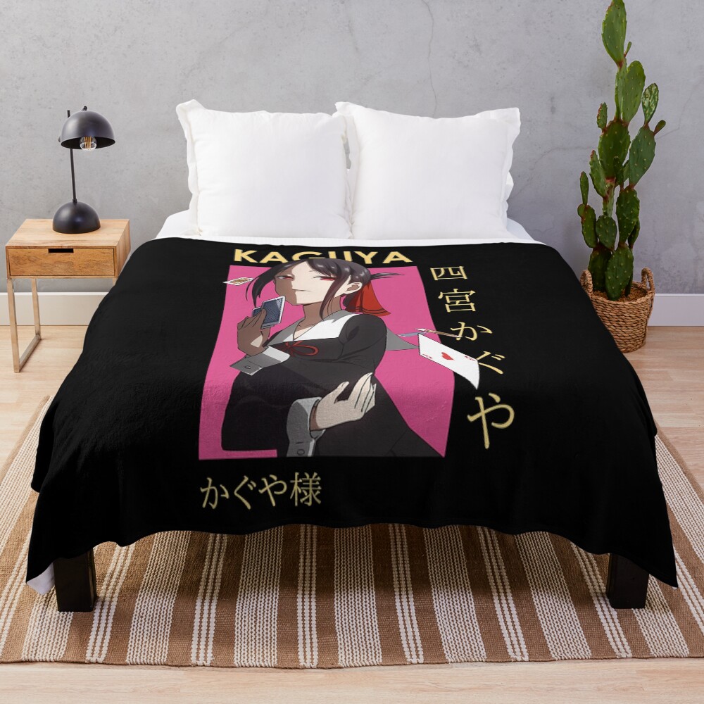 Kaguya Shinomiya Kaguya Sama Smug Card Anime Throw Blanket