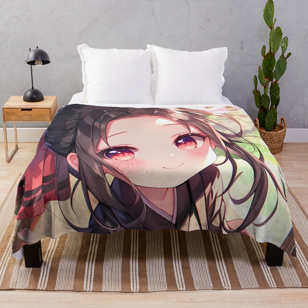 Kaguya Shinomiya Kaguya Sama Elegant Kimono In Cherry Blossom Light Throw Blanket