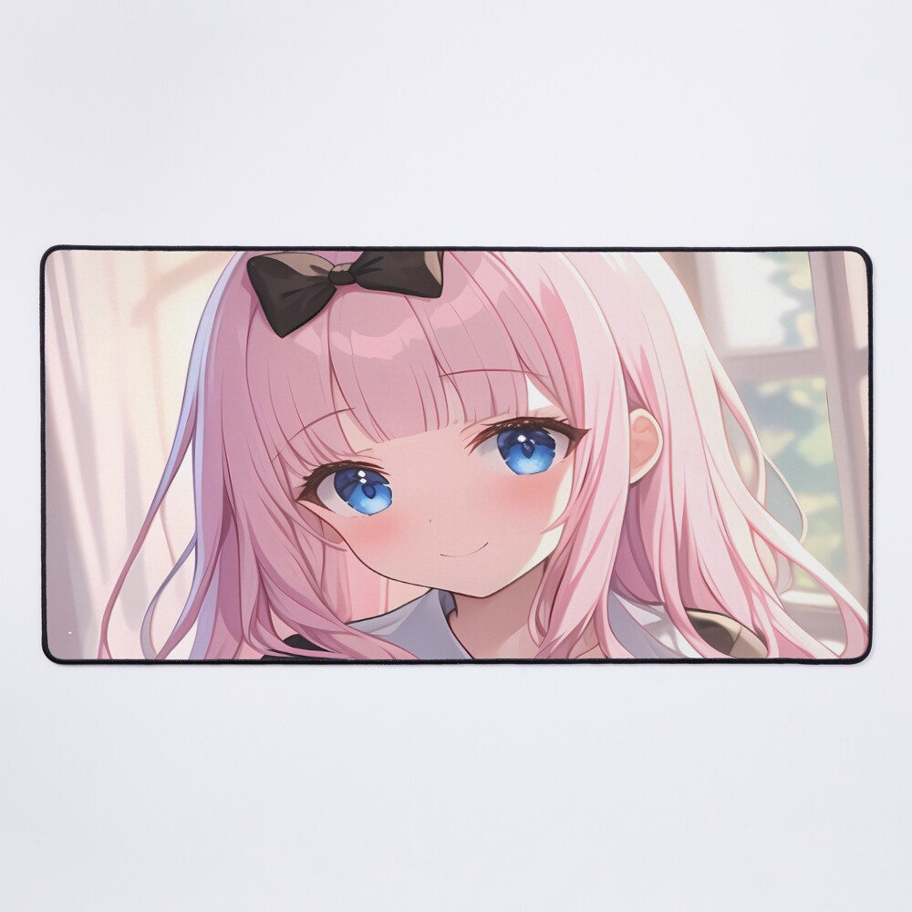 Chika Fujiwara Kaguya Sama Love Is War Pink Hair Sunlit Classroom Smile Mouse Pad