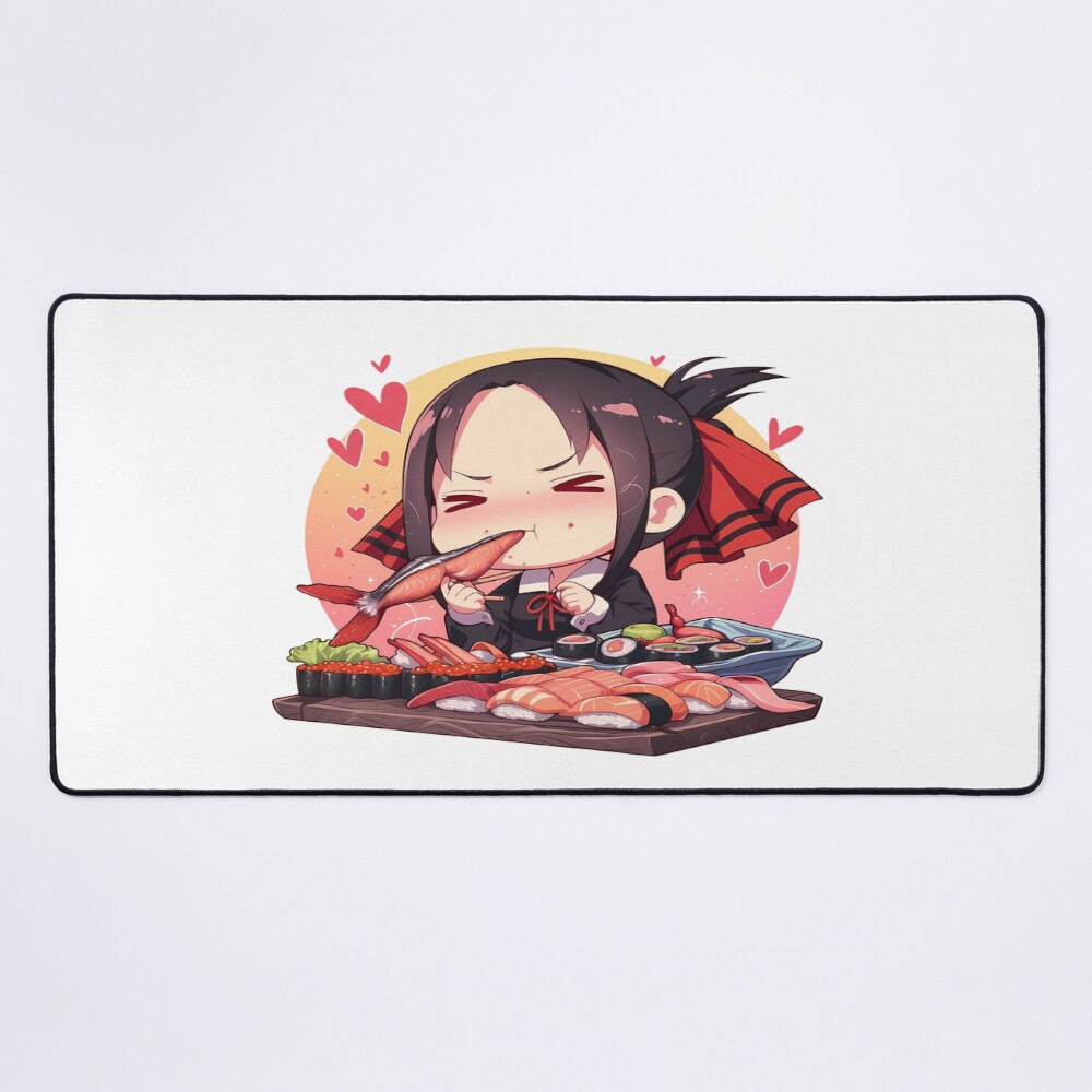 Kaguya Shinomiya Kaguya Sama Love Is War Chibi Sushi Hearts Mouse Pad