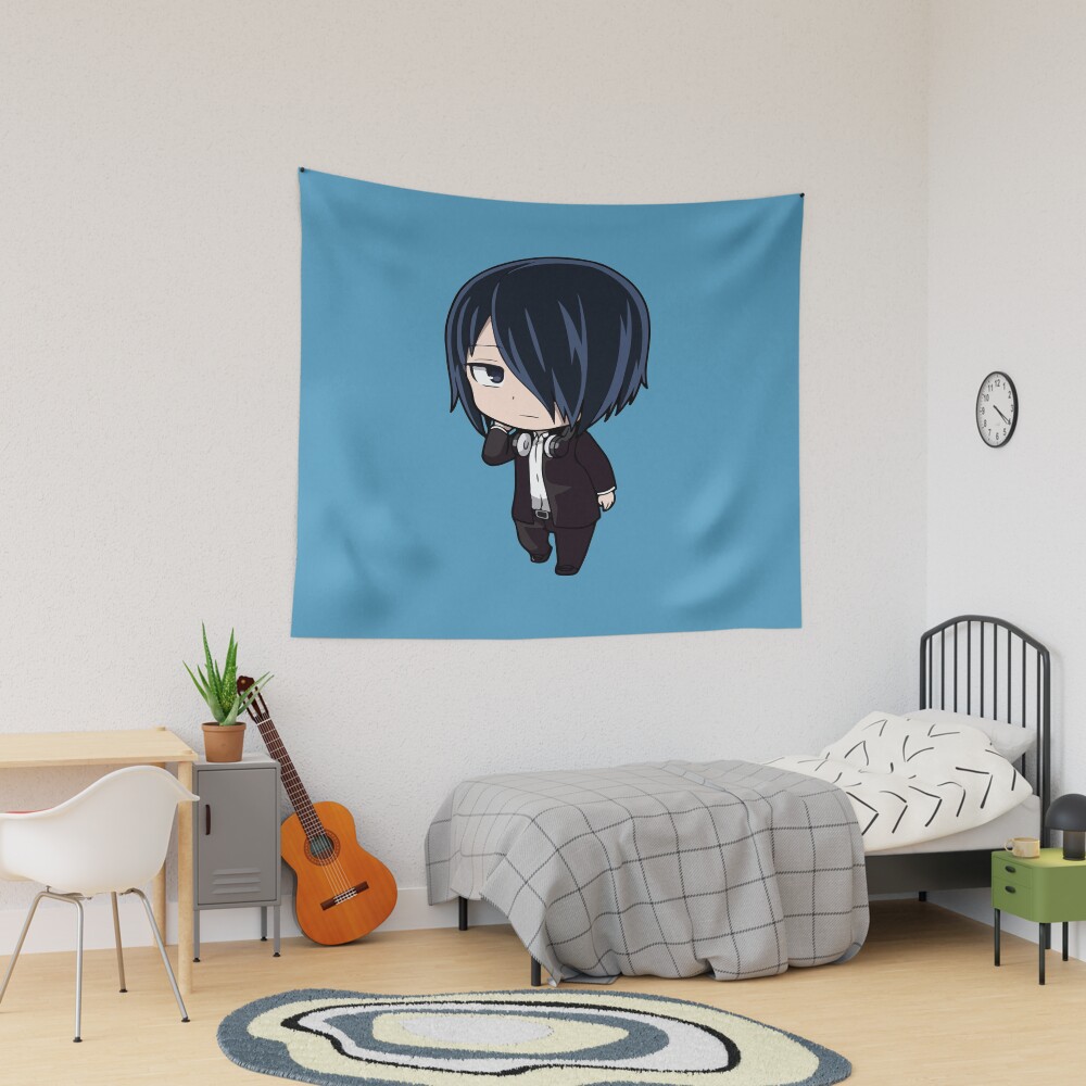 Kaguya Sama Ishigami Yu Blue Background Tapestry