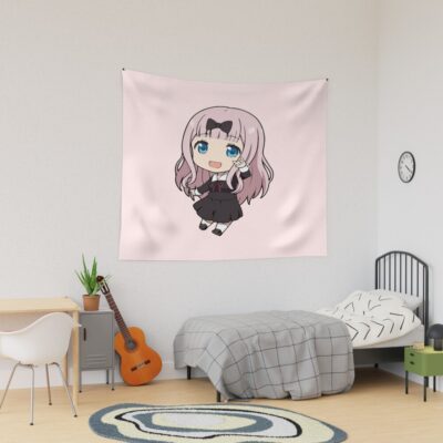 Kaguya Sama Chika Pink Background Tapestry
