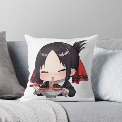 Kaguya Shinomiya Kaguya Sama Love Is War Anime Girl Kawaii Ramen Cute Soft Throw Pillow