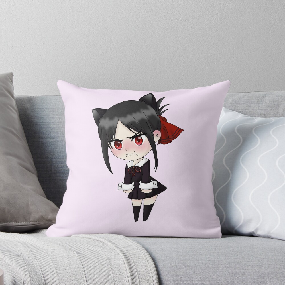 Angery Kaguya Shinomiya Throw Pillow