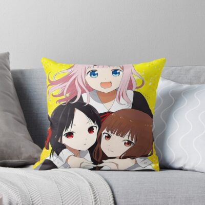 Love Is War Three Characters Throw Pillow