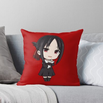 Kaguya Sama Love Is War Shinomiya Red Background Throw Pillow